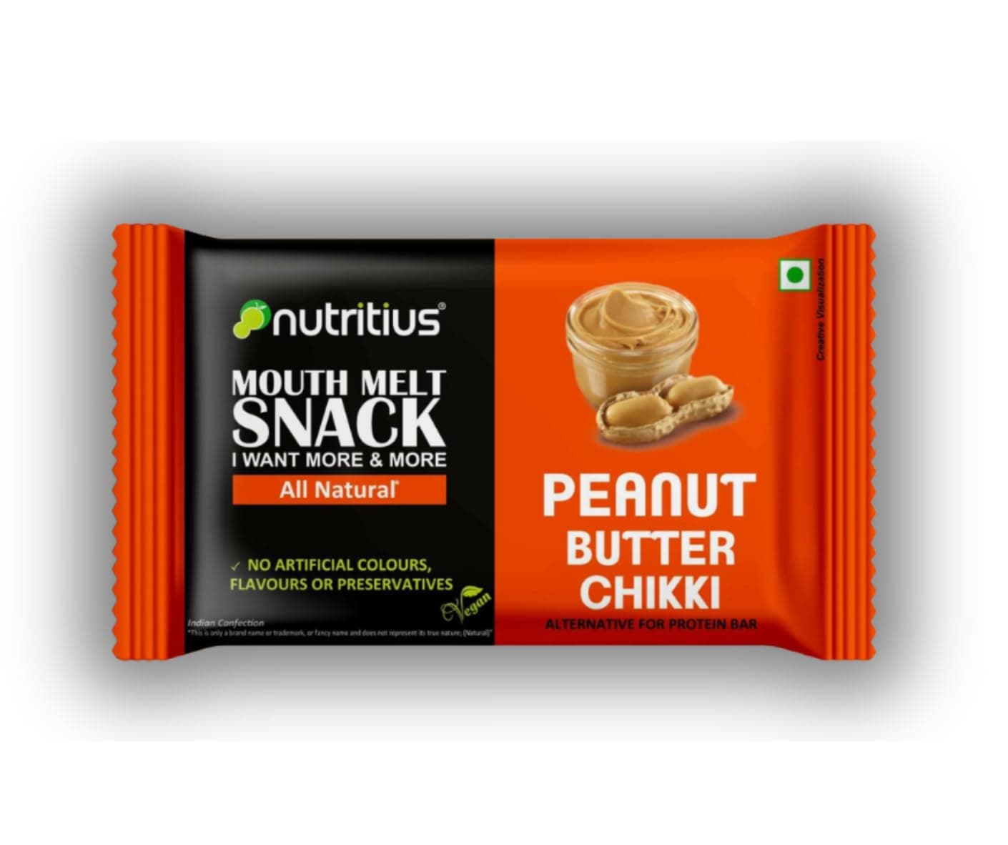 Nutritius Peanut Butter Chikki, 125g (Pack of 6)