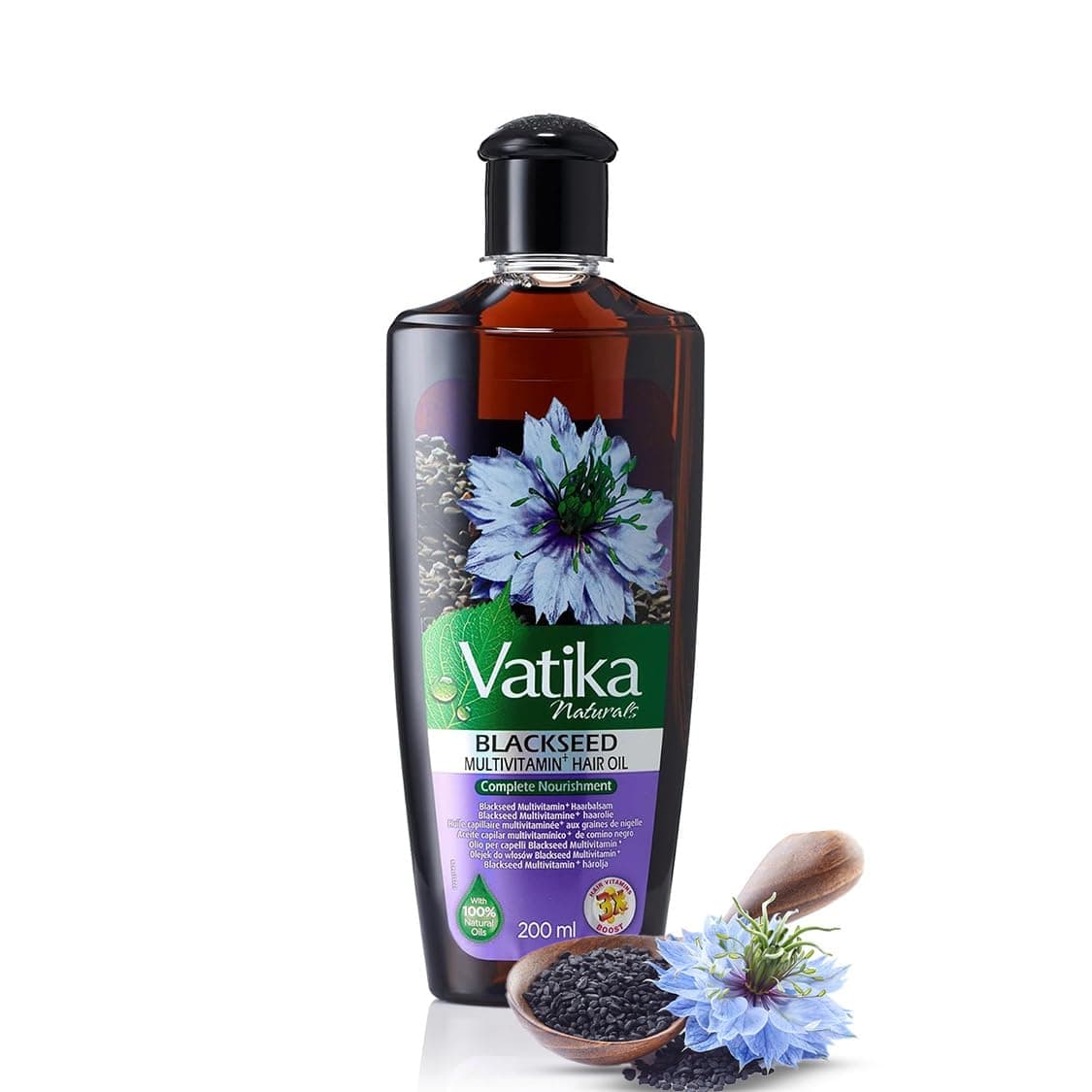 Dabur Vatika Ayurveda Herbal Black Seed Enriched Hair Oil for Complete Hair Care 200 ml / 6.76 fl oz)