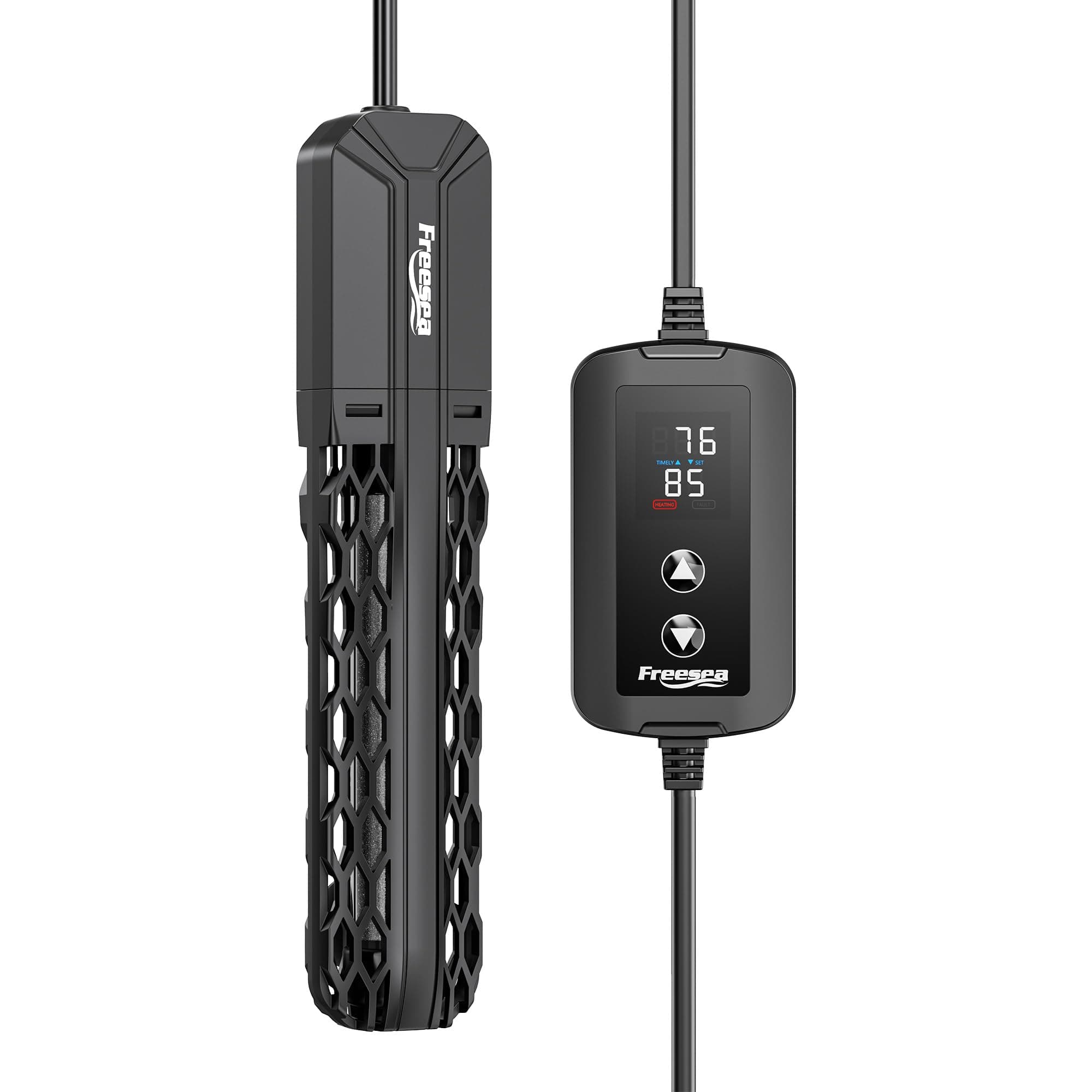 FREESEA Aquarium Heater for Fish Tank: 100W/200W/300W/500W Submersible Fish Tank Heaters with Over-Temperature and Off-Water Protection for 10-20 Gallon Saltwater and Freshwater