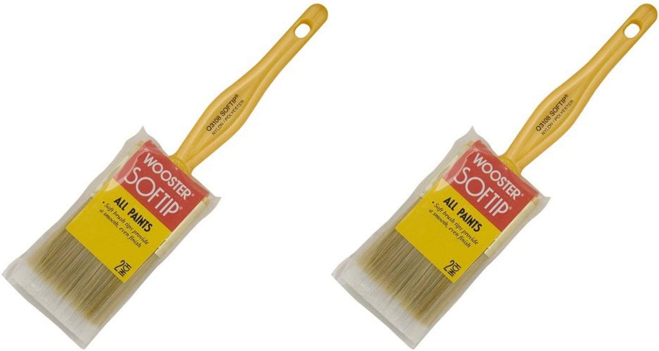 Wooster Brush Paint Brush Q3108-2 Softip Paintbrush, 2-Inch, White Pack of 2