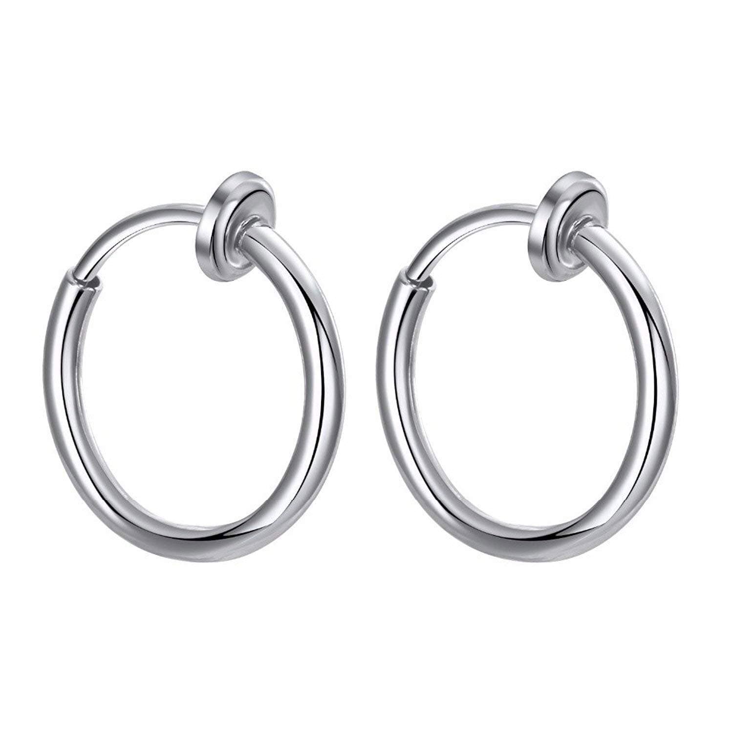 Shopolica Non-Pierced Clip On Hoops Earrings Lip Nose Belly Eyebrow Earrings