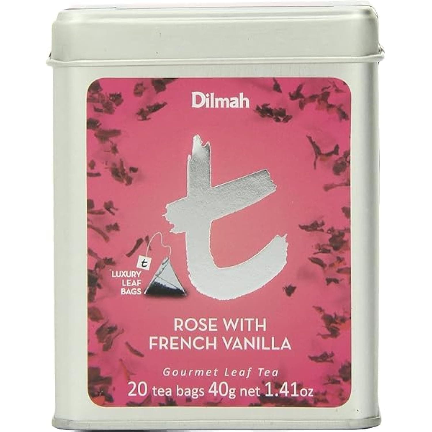 T SERIES ROSE WITH FRENCH VANILLA TIN CADDY 20 BAGS