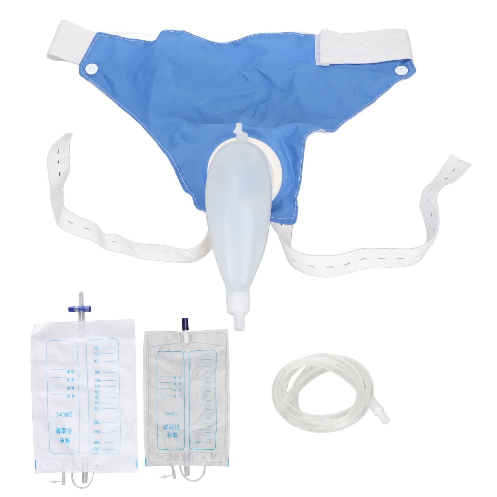 Reusable Male Urine Bag,Urine Collector,Adults Urine Bag, Male Urinal Pee Holder,Urine Bag Collector with Pee Catheter Duct 1000ML 2000ML for Men Elderly Urinary Incontinence