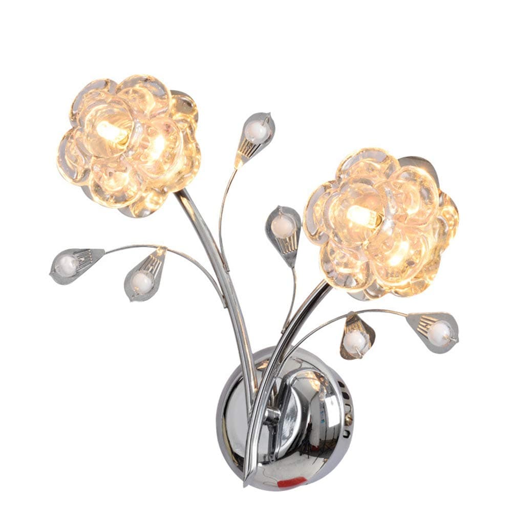 Glass Flower Wall Lamp Modern Bedroom Bedside Wall Light Living Room Nordic Stairs LED Indoor Wall Lamps Fixture Luminaire
