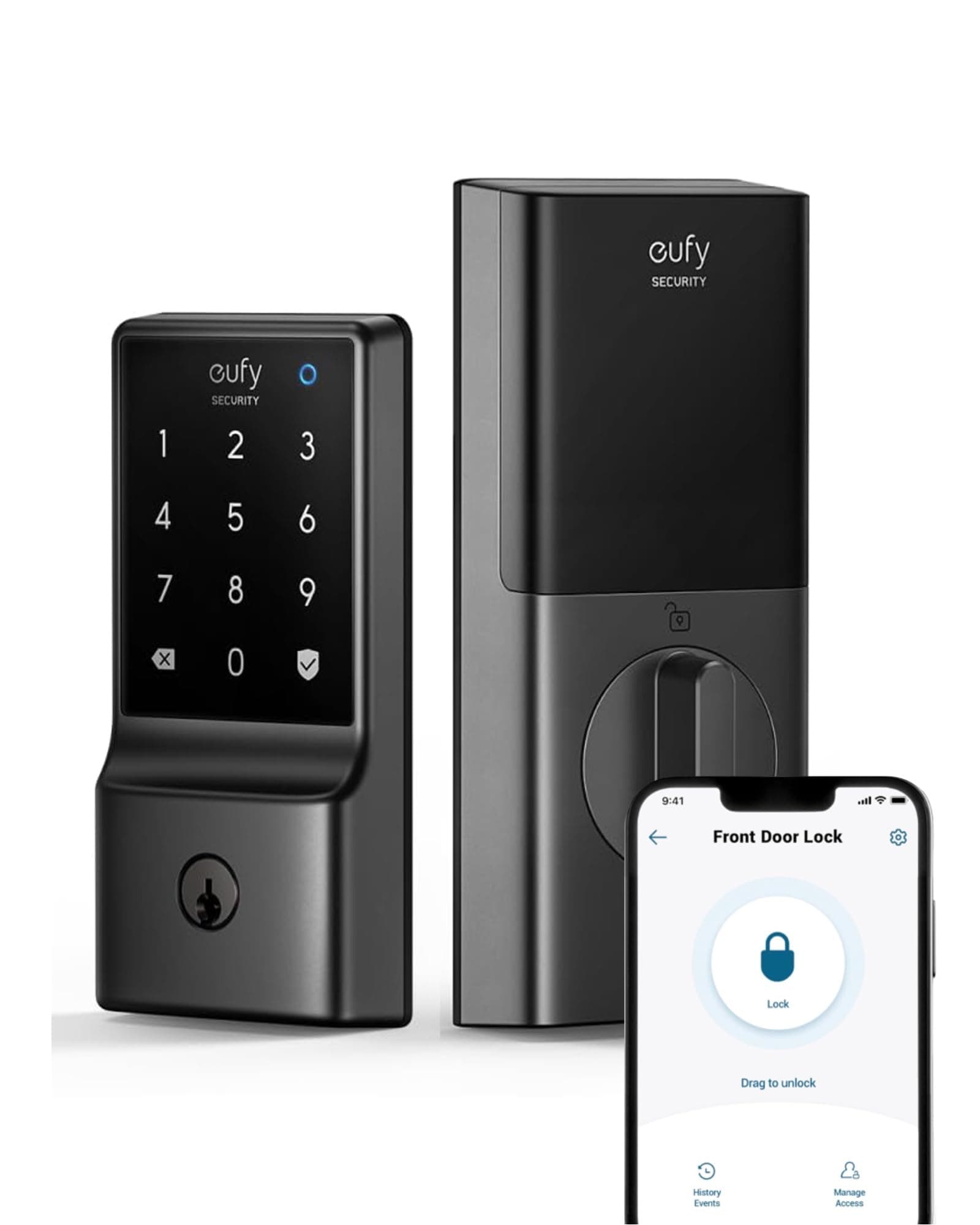 Smart Lock, 5-in-1 Keyless Entry, Built-in WiFi Deadbolt, Touchscreen Keypad, App Remote Control, BHMA Cert (1 Year Warranty)