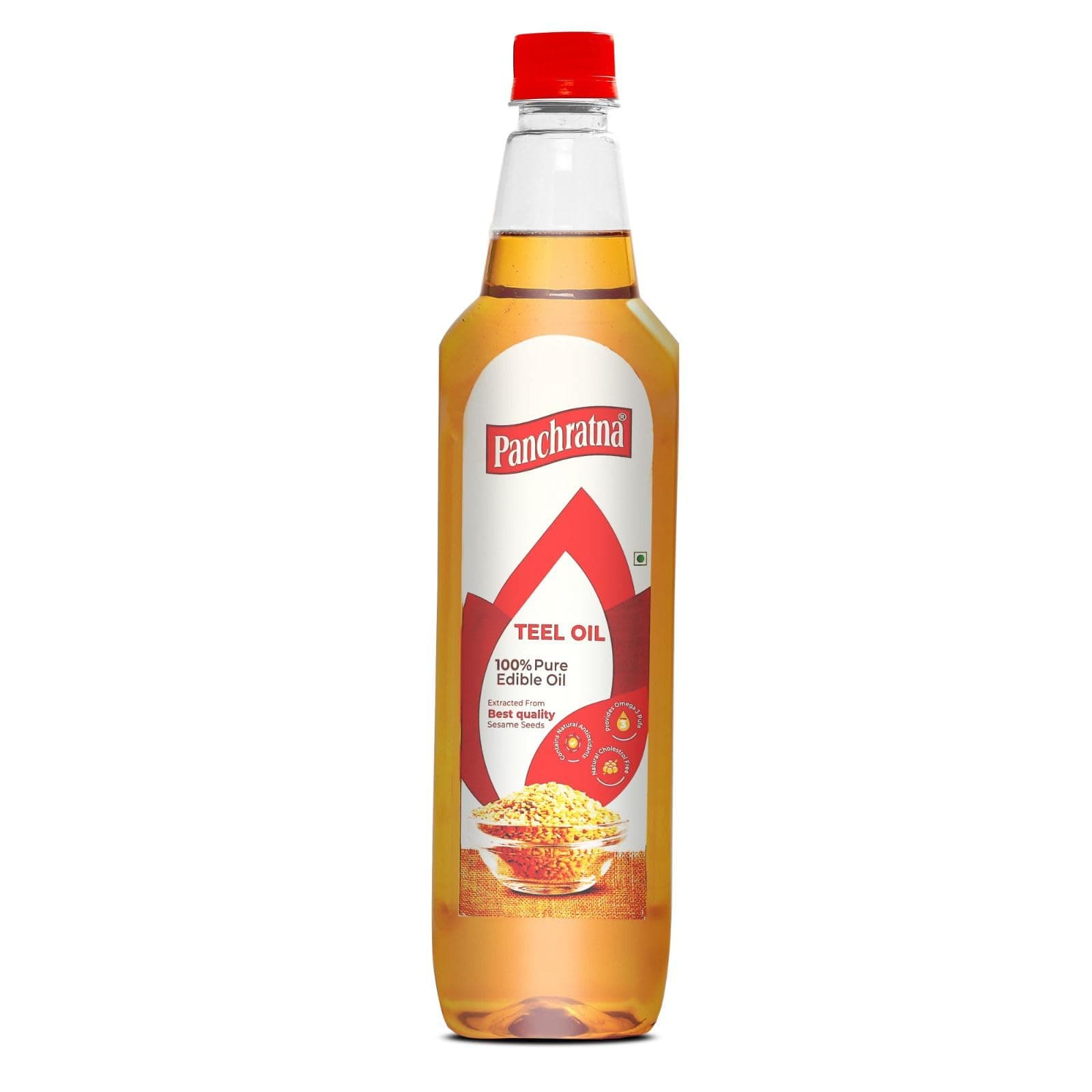 Panchratna Sesame Gingelly Teel Cooking Oil 1-Litre | (Teel ka Tel) | 100% Natural | Pure Edible Oil | No Additives & Chemical Free