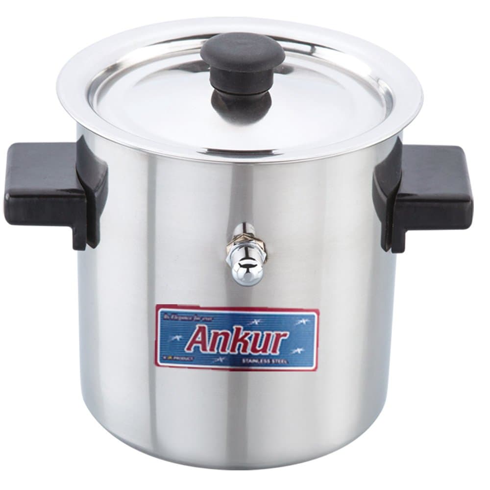 Ankur Stainless Steel Milk Safe Warmer Cookware Silver Finish Look Heat Insulated Water Boiler (1 L)