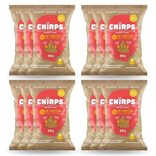 Chirps Cricket Protein Chips, Gluten-free, High Protein - 5 Oz (Case of 12) (BBQ) - As Seen On Shark Tank
