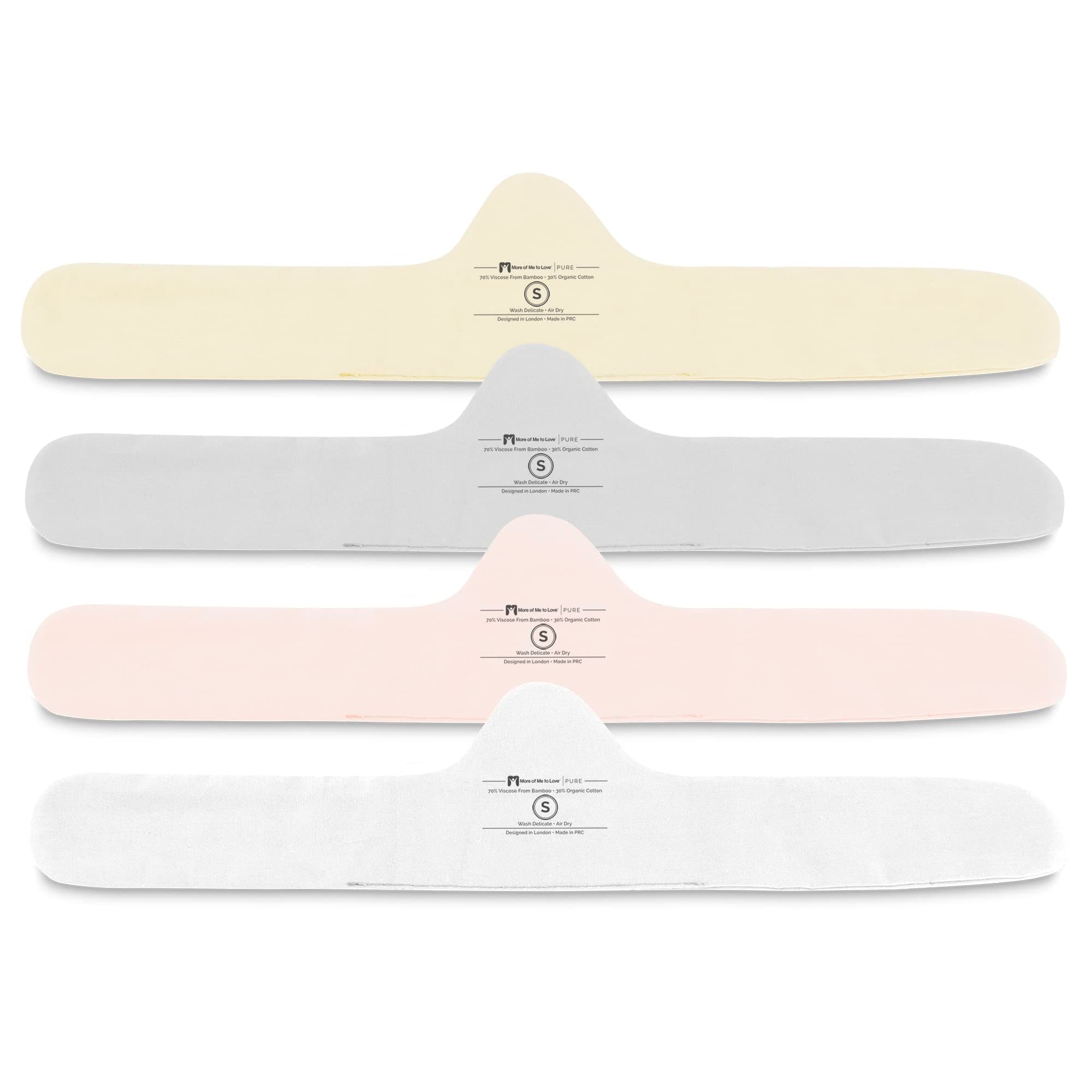Organic Cotton and Bamboo Bra Liner 4-Pack (Pearl White, Blush Pink, Stone Gray, Fawn Beige)