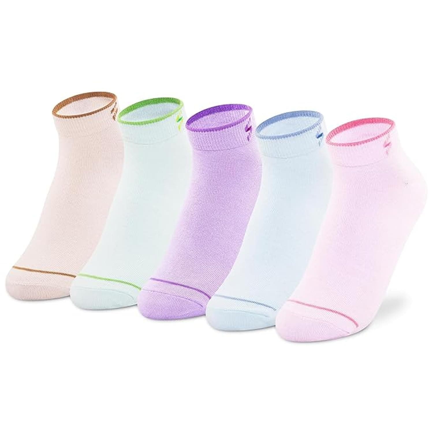 Supersox Ankle Socks For Women Made With Premium Cotton. Solid Design, Anti Odour & Anti Bacterial, Ideal For Daily Casual Wear/Gym/Office - Pack Of 5, Free Size (Pastels, Ankle Length, Multicolor)