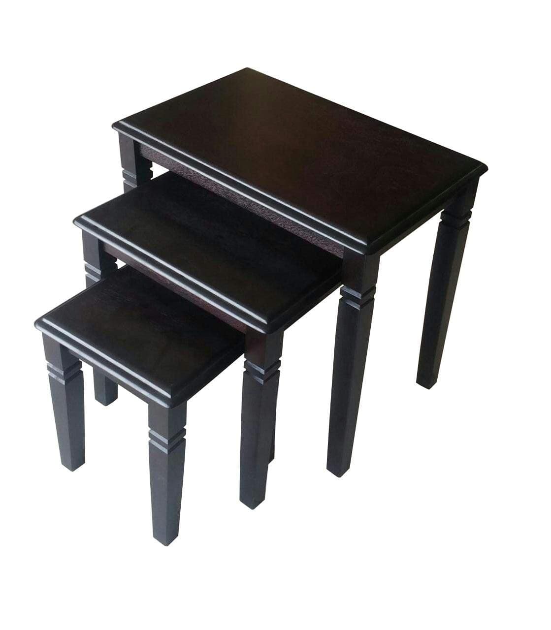 MALAYSIAN SOLID WOOD NEST OF THREE TABLES SET WENGE COLOR SBF-NT6616