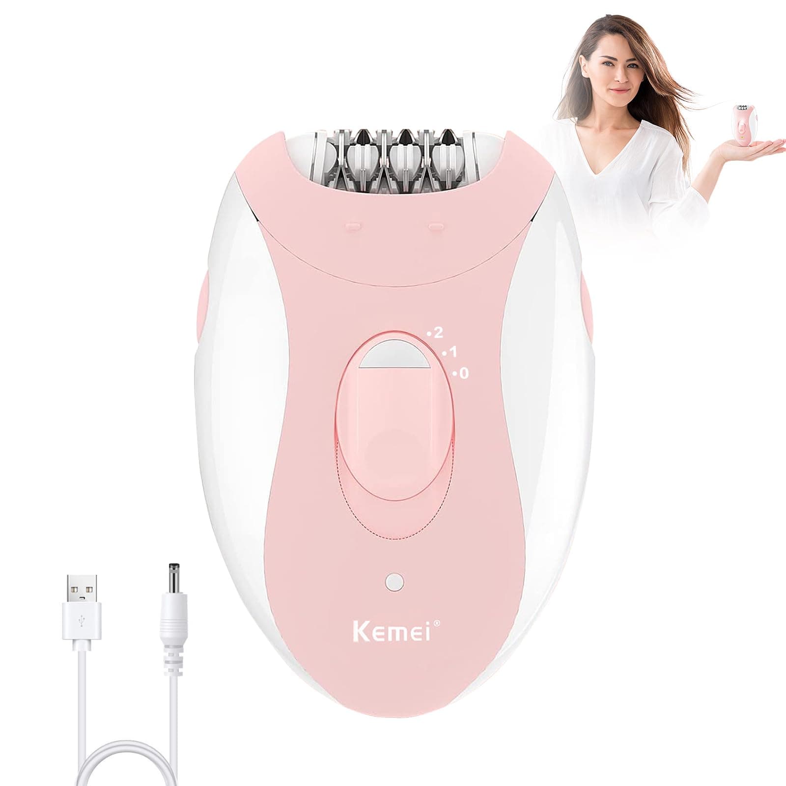 Epilator for Women, Smooth Glide Epilator for Women Face with 2 Speeds, Epilator Smooth Face Trimmer Device, Facial Hair Removal for Face Legs Arms Armpit Bikini