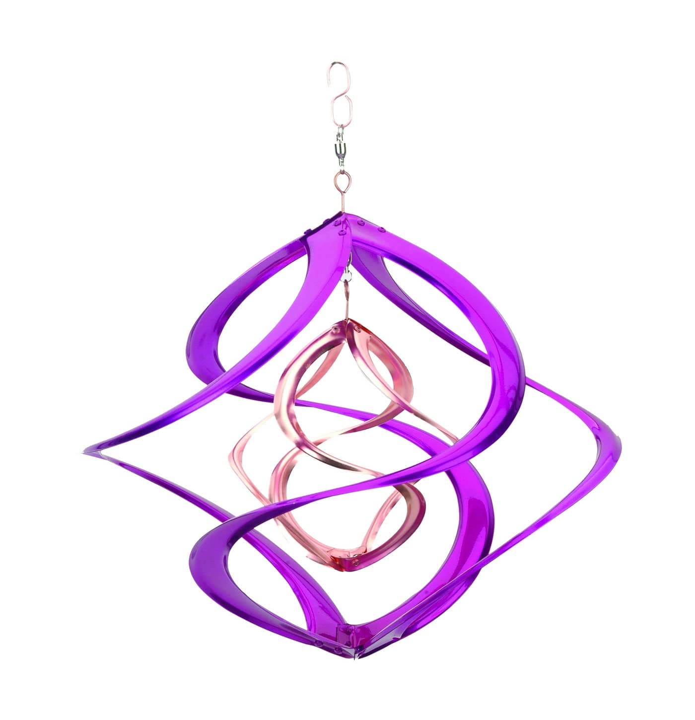 Red Carpet Studios The Original Cosmix Deluxe Helix Wind Spinner, Medium 14-Inch, Double Purple & Copper