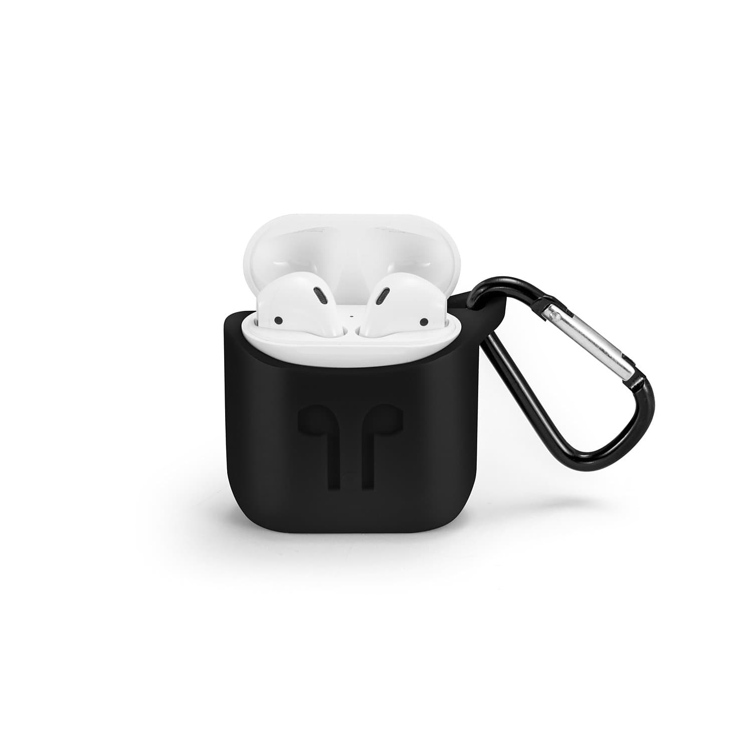 AirPods Case Protective Silicone Anti Slip Cover with Keychain for Apple AirPods from JOYONE (Black)