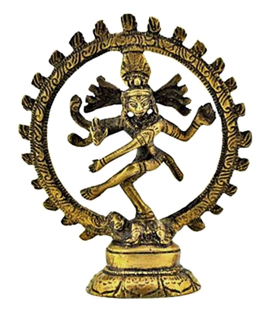 Statuary From India 1 x Shiva (Natraj) Brass Statue, 4" L x 4" W