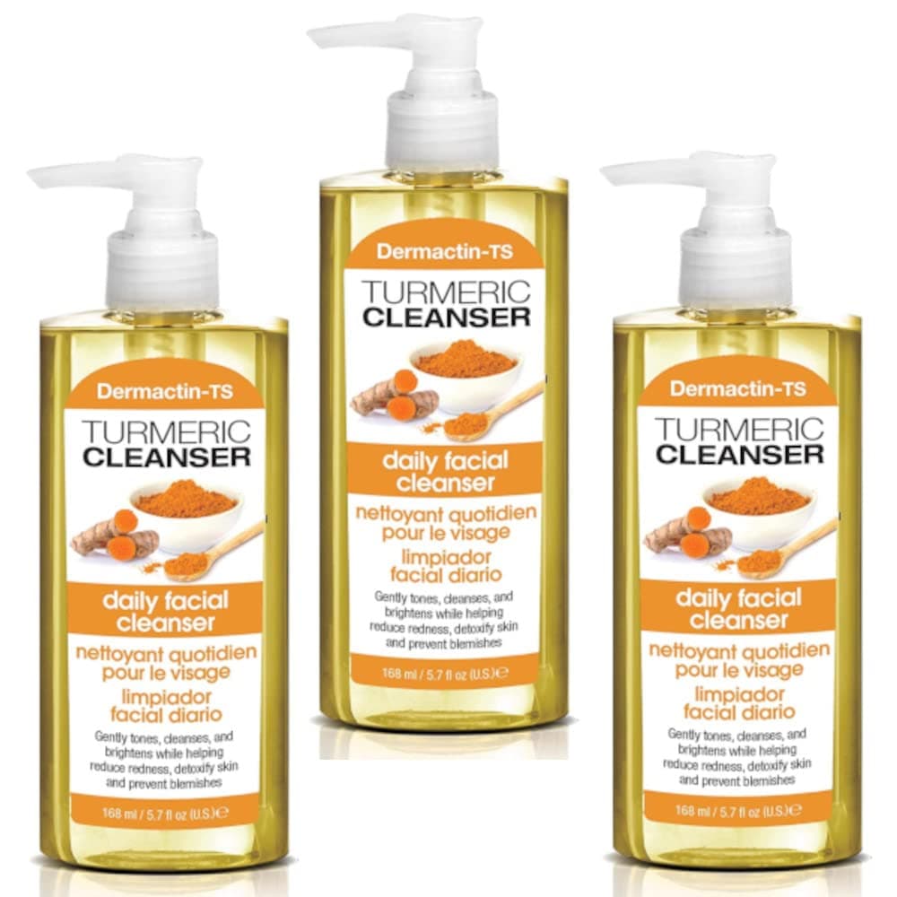 Dermactin-TS Turmeric Daily Facial Cleanser 8 oz (PACK OF 3)