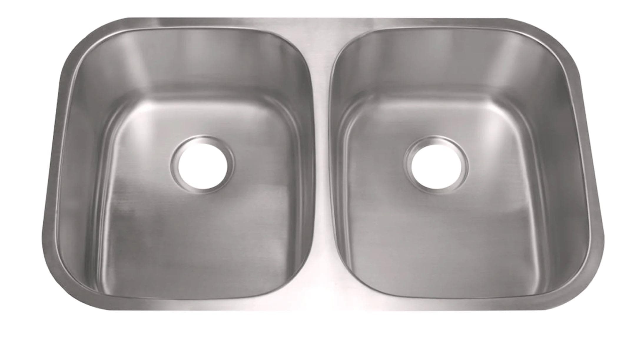 Kingsman 32-1/8 inch 18 Gauge Stainless Steel Undermount Double Bowl (50/50) Kitchen Sink (Sink Only)