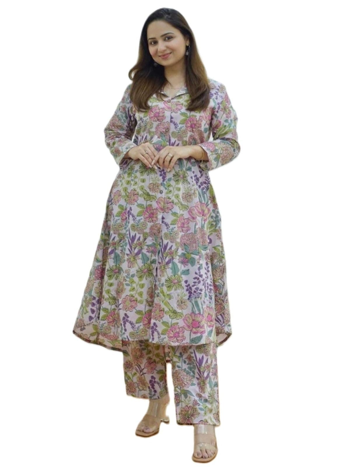 Leriya Fashion Kurta Sets for Women | Ethnic Wear for Casual | Long Kurta Set | Printed | Full Sleeve | Women Kurta Set | Festive Occasions | Co Ord Set