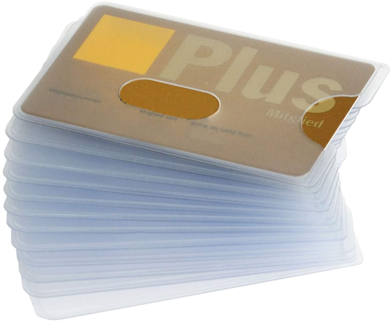 credit card sleeves - 12-pack - sturdy transparent plastic sleeves - protector sleeves