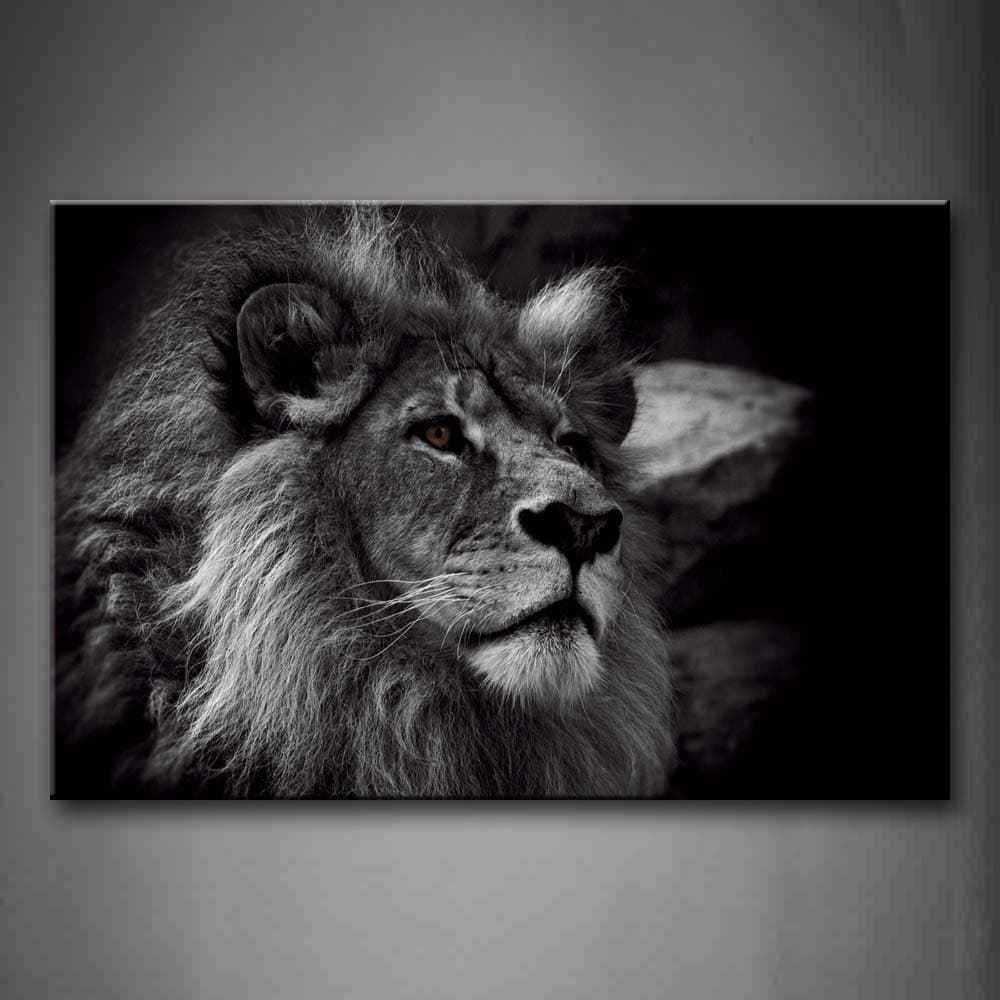 – Black And White Gray Lion Head Portrait Wall Art Painting Pictures Print On Canvas Animal The Picture For Home Modern Decoration