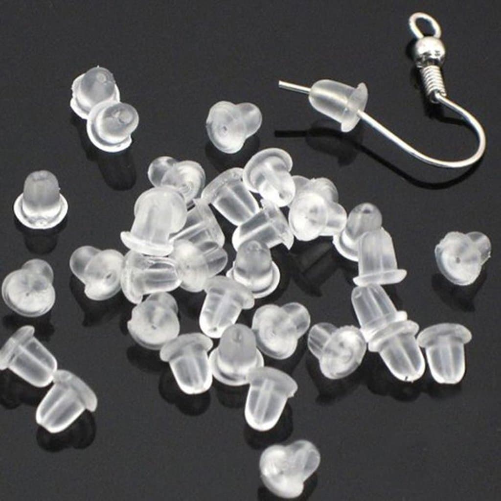 500 Pieces Clear Earring Backs Safety Rubber Earring Clutch Earring Pads for Women
