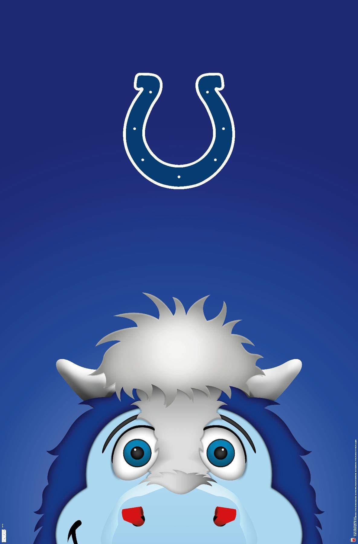 Trends InternationalNFL Indianapolis Colts - S. Preston Mascot Blue 20 Wall Poster, 14.725" x 22.375", Premium Unframed Version