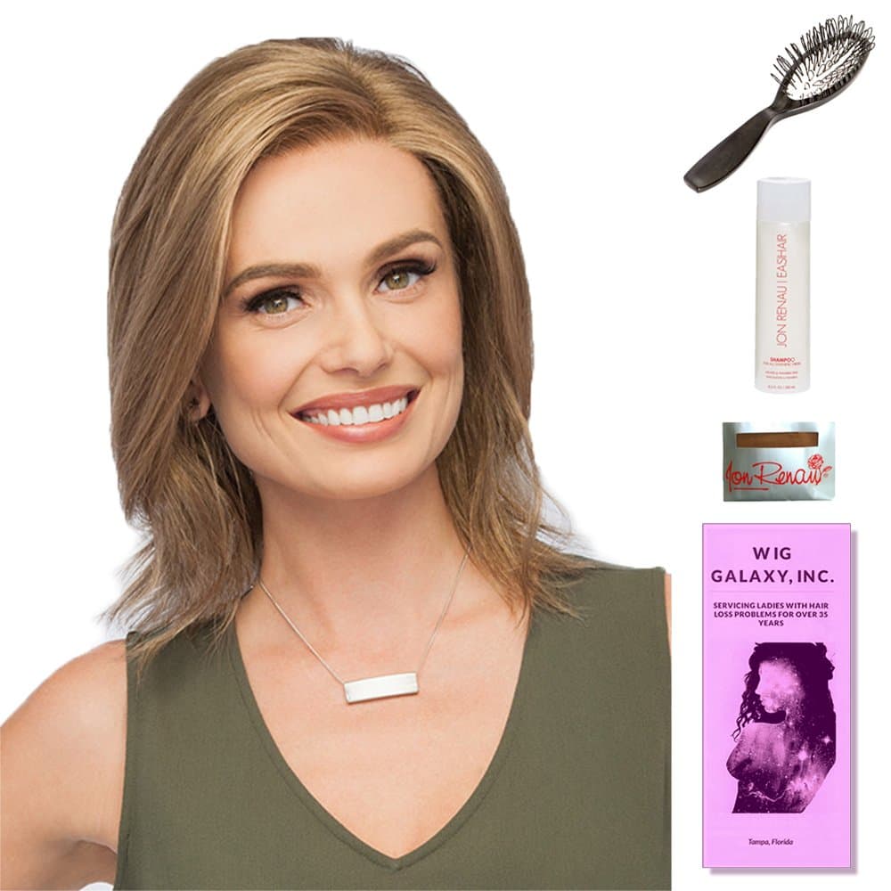 Lasting Impression by Gabor, Wig Galaxy Hair Loss Booklet, & Loop Brush (Bundle - 3 Items), Color Chosen: GL23-101SS Sunkissed Beige