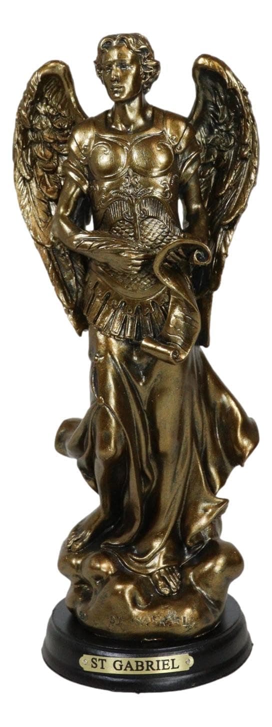 Ebros Byzantine Catholic Church Archangel Gabriel with Sacred Scroll Statue 8" Tall Saint Gabriel The Messenger Archangel Decorative Figurine