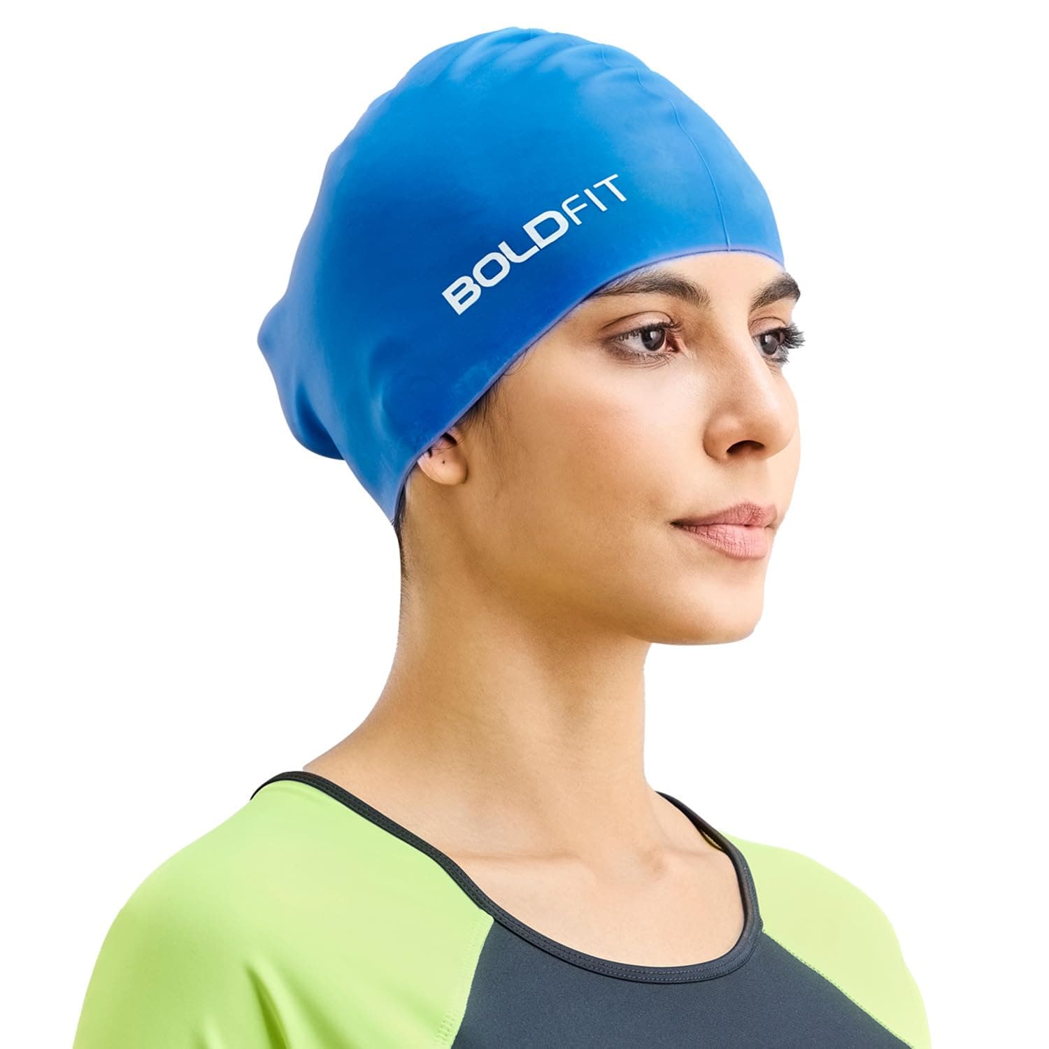 Boldfit Swimming Cap for Men Silicone Swimming Caps for Women Unisex Swim Cap for Boys Girls & Kids Super Elastic Training Swim Caps for Men Silicone HeadCap Easy Fit