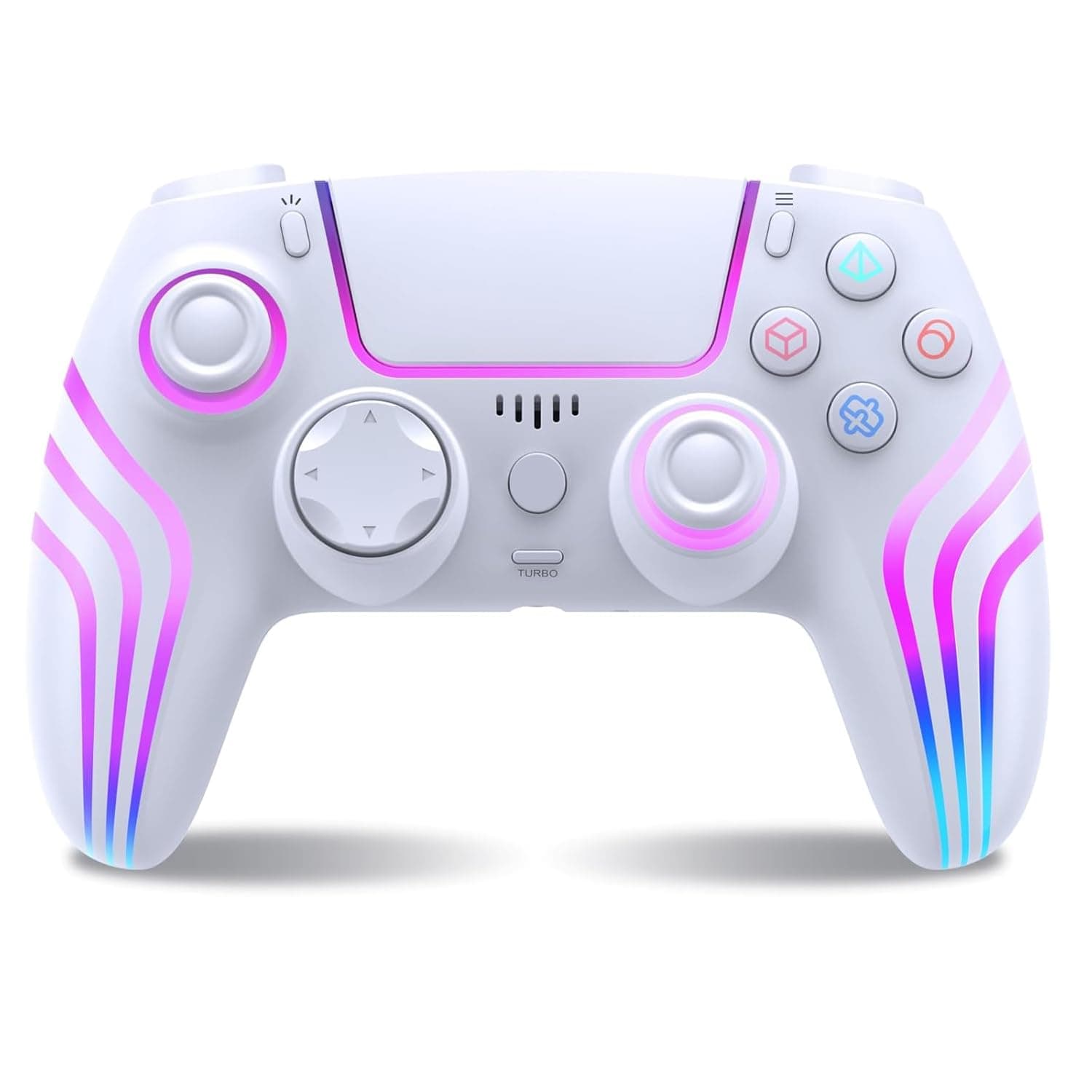 Wireless Controller for PS4 with LED Lighting, Remote Control for PS4 with Double Shock, Six-Axis Sensor, Game Controller for PS4/PS4 Pro/PS4 Slim