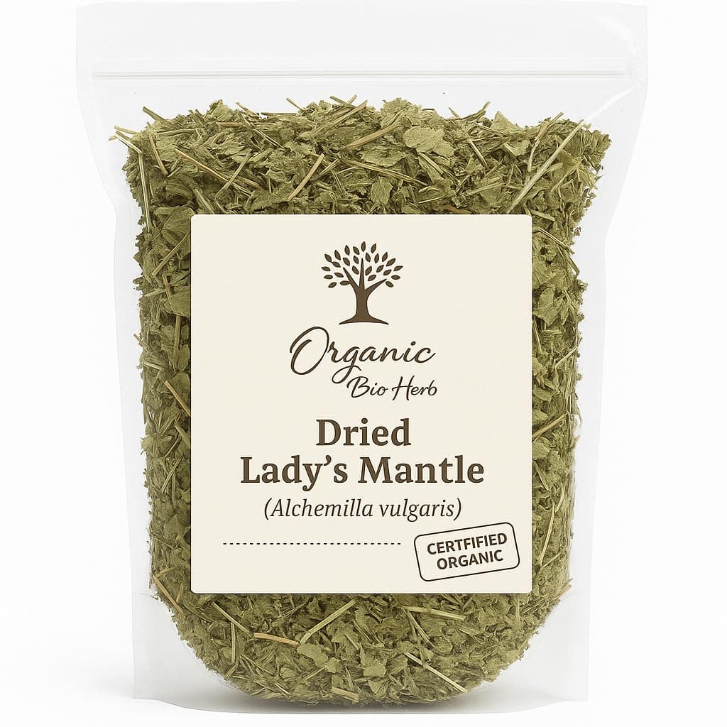 Organic Bio Herbs-Organic Dried Lady's Mantle Herb | Loose Leaf, Natural, Premium Quality | Herbal Tea & Remedies | Alchemilla vulgaris | Handpicked & Air-Dried (6 Oz)