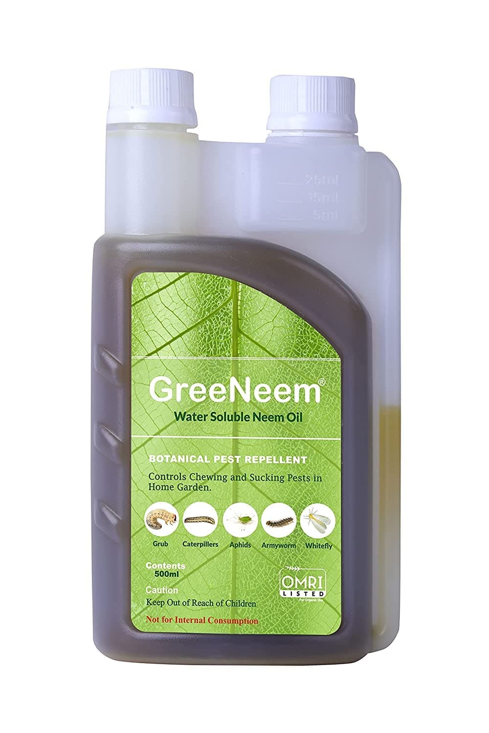 Pure Cold Pressed Water-Soluble Neem Oil 500 ml | for Spray on Plants and Garden (Pack of 500ml, Brown) | Neem Oil for Plants| Insect repellent spray