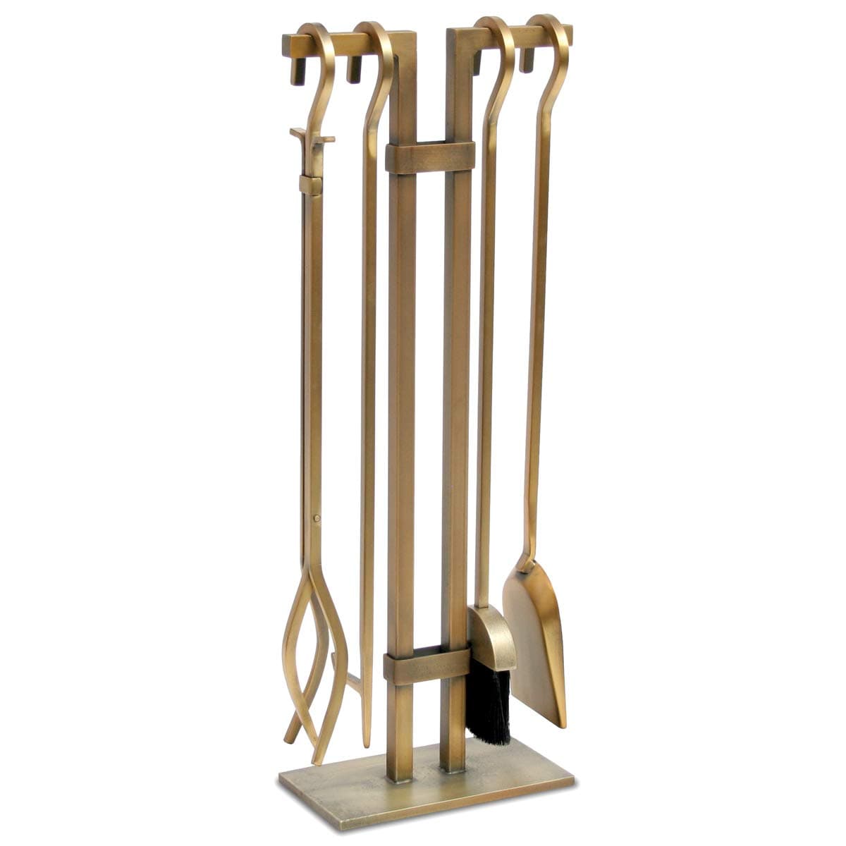 Home and Hearth 18086 Sinclair Fireplace Tool Set, Burnished Brass, 20 Pounds