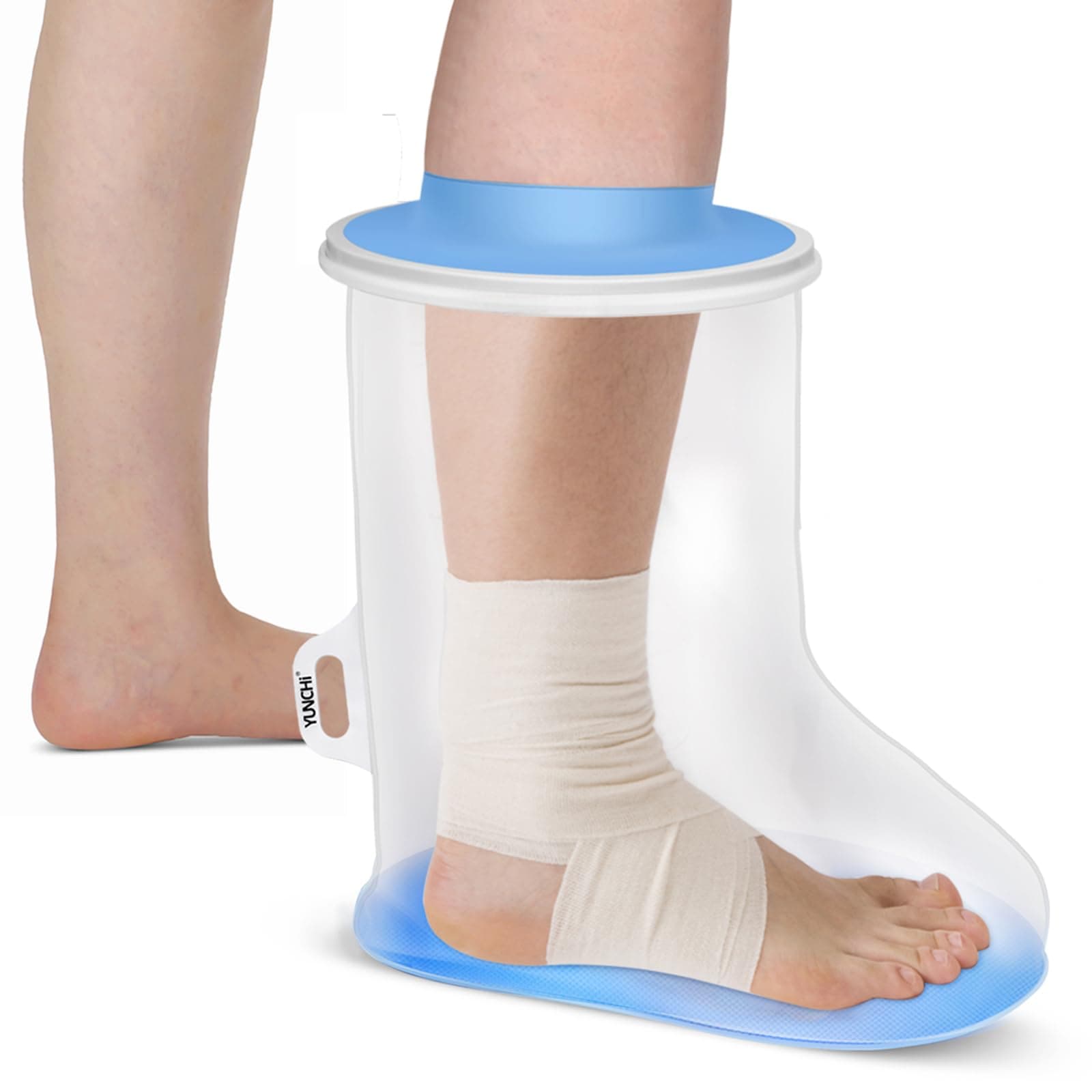 YUNCHI Waterproof Leg Cast Cover for Adult for Shower Bath, Reusable Cast Plaster Protector Dressings and Injuries, Keep Cast and Bandage Dry 2023 Update (NEW-Extra Wide-Foot)