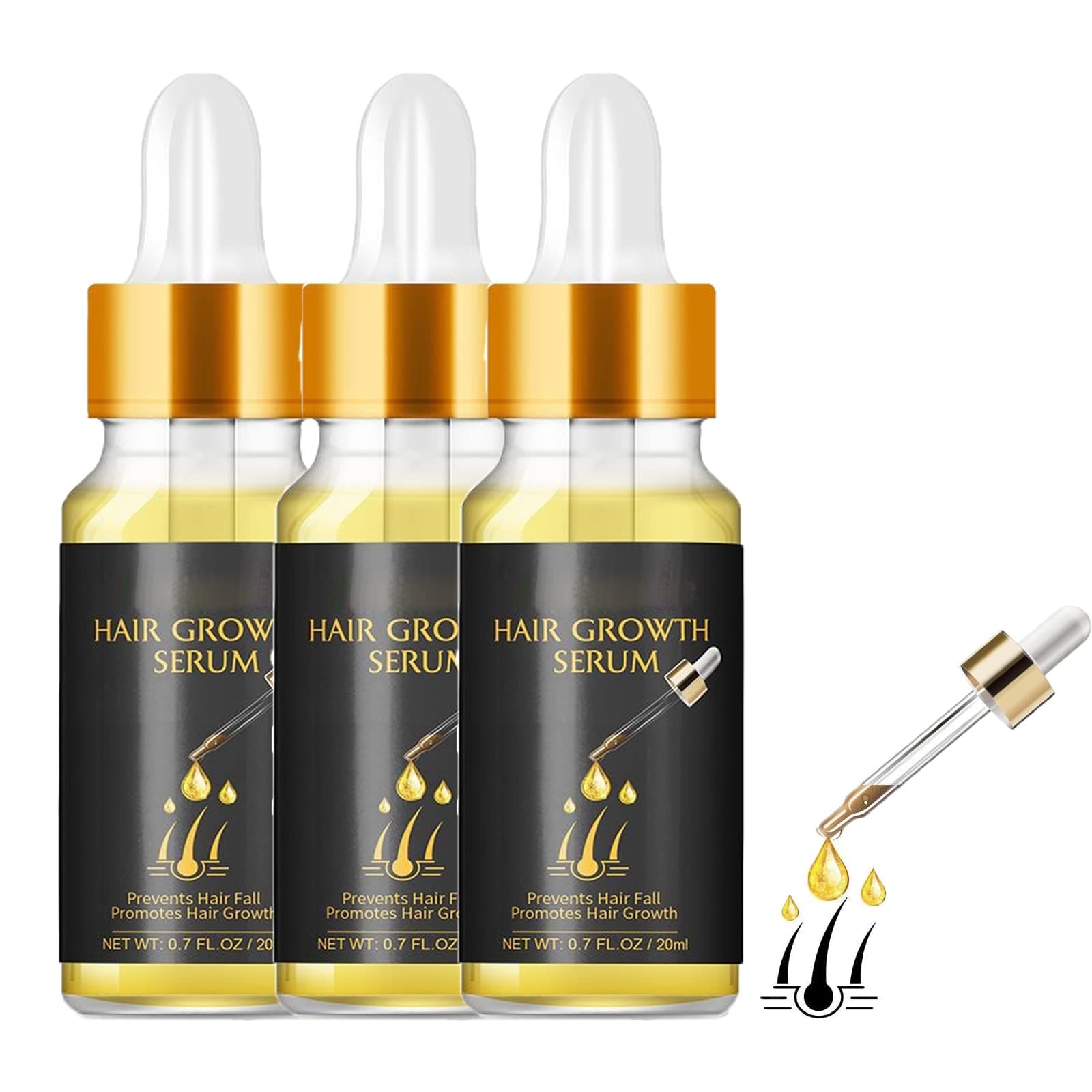 Popi Hair Growth Serum, Popihair - Hair Growth Serum, Biotin Thickening Herbal Serum (3pcs)