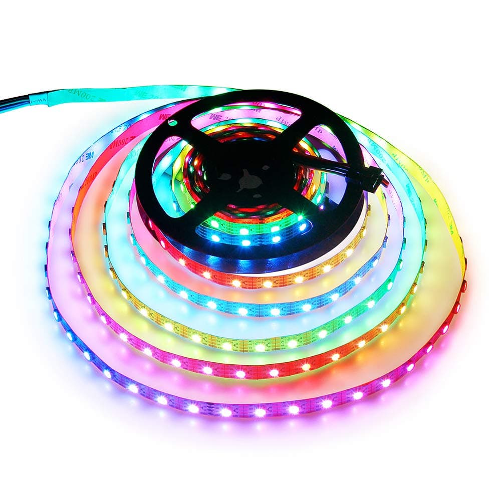 WS2815 (12V WS2812B) LED 5M 300 Pixels Aclorol Individual Addressable 5050 RGB LED Flex Strip Light Non-Waterproof White PCB DC 12V