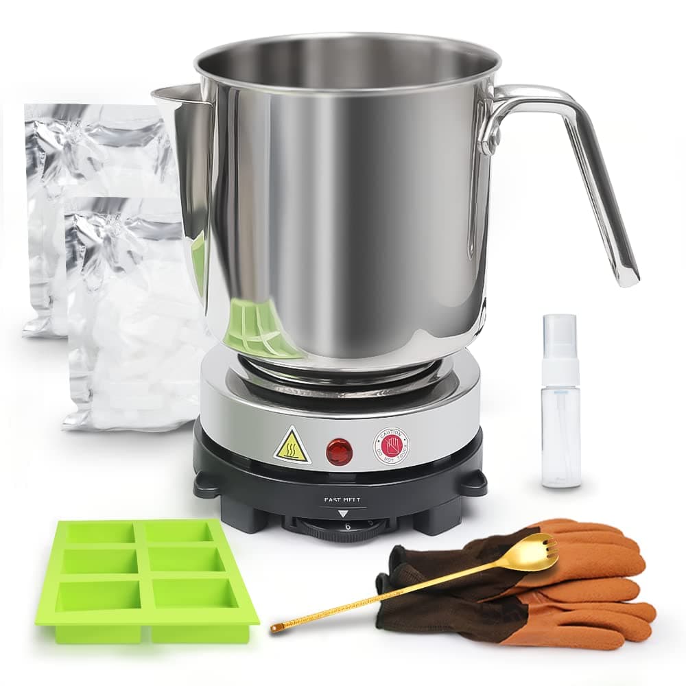 - Fast METL Soap Making Kit with Electronic Hot Plate, Basic DIY Soap Making Supplies Including 1.1 lb Glycerin Soap Base, Pouring Pot, Silicon Mold for Adults and Beginners Craft Project