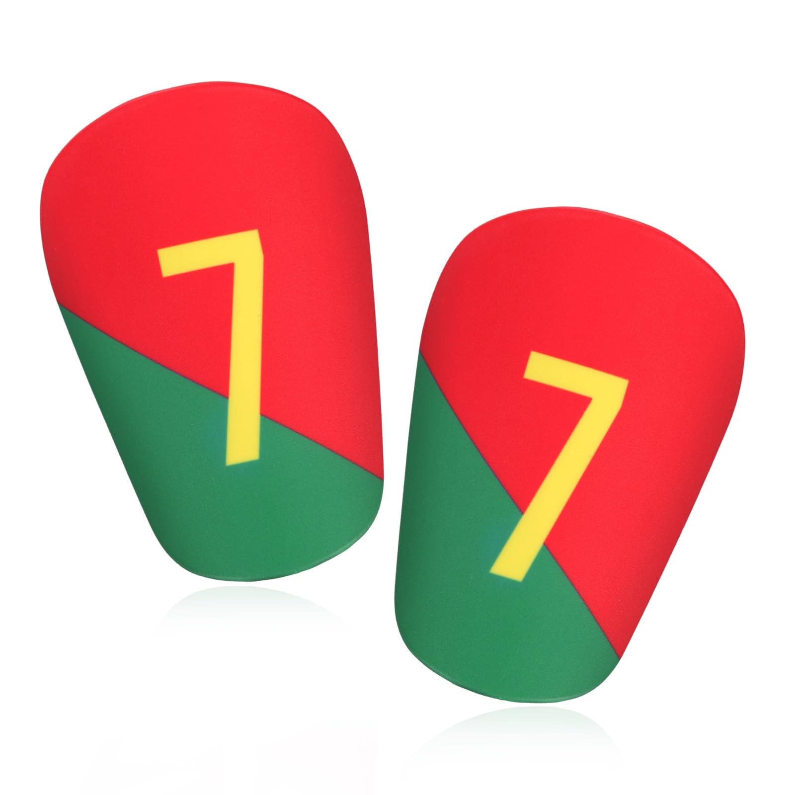 Mini Shin Pads for Football, 8 x 5 cm, for Men, Teenagers, Adults, Women, Children, Boys, Girls (Special No. 7 Uniform Number)
