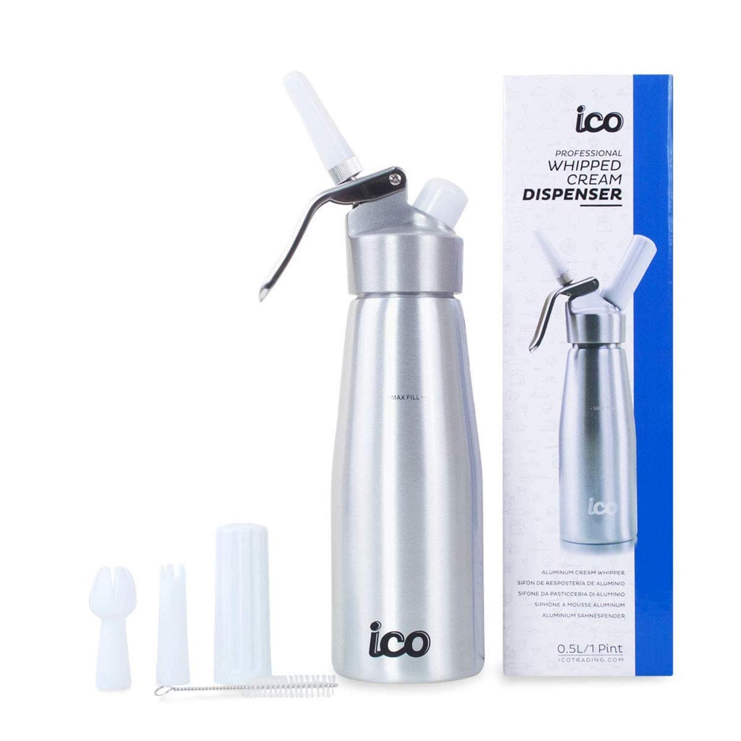 Impeccable Culinary Objects (ICO)プロフェッショナル アルミ製クリームホイッパー 500ml シルバー CC001