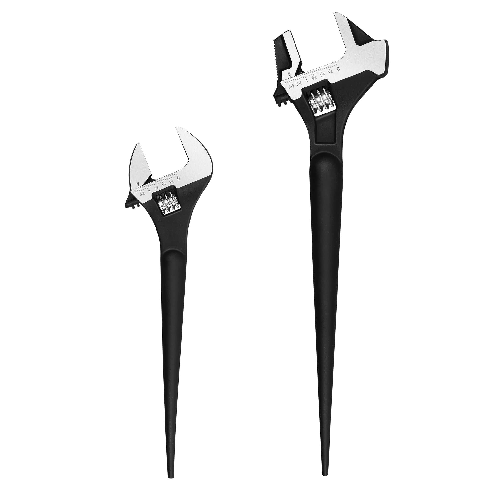 – Adjustable Spud Spanner Set, Adjustable Wrenches with 300mm Adjustable Spud Wrench & 400mm Reversible Jaw Adjustable Spanner with Hammer & Pipe Wrench Function