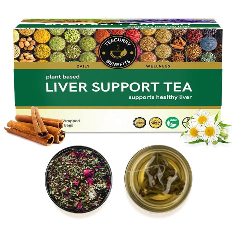 Teacurry Liver Detox Tea (30 Tea bags 1 Month Pack) - Helps in Liver Cleanse | Liver Detox, Maintain Liver wellness with Goodness of Ayurvedic Indian Herbs