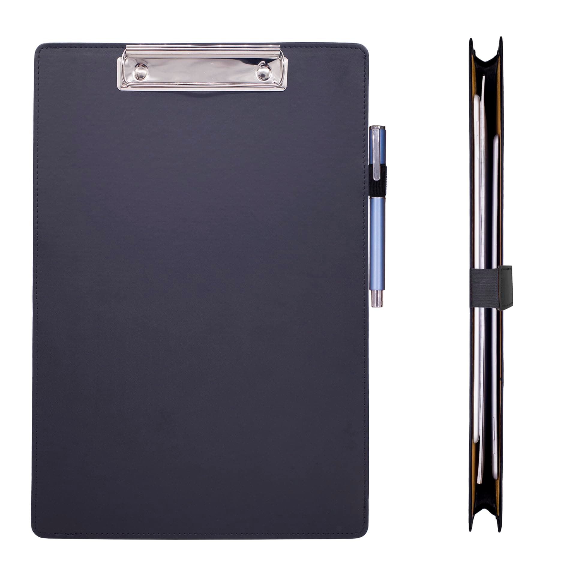 ECEIRO Clipboard with Storage Clipboards with Pen Holder Clip Board with Storage Leather Clipboard Organizer Binder Clipboard-Office School Supplies