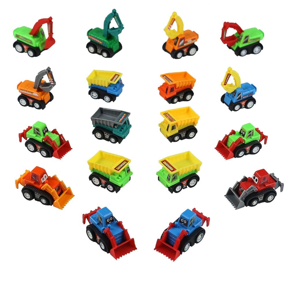 Pull-back Cars Toy Construction Vehicles Trucks Toys Mini Sand Digger Truck Playset Plastic Model for Kids Boys Girls Gifts for 3 4 5 Years Old (Random Color)