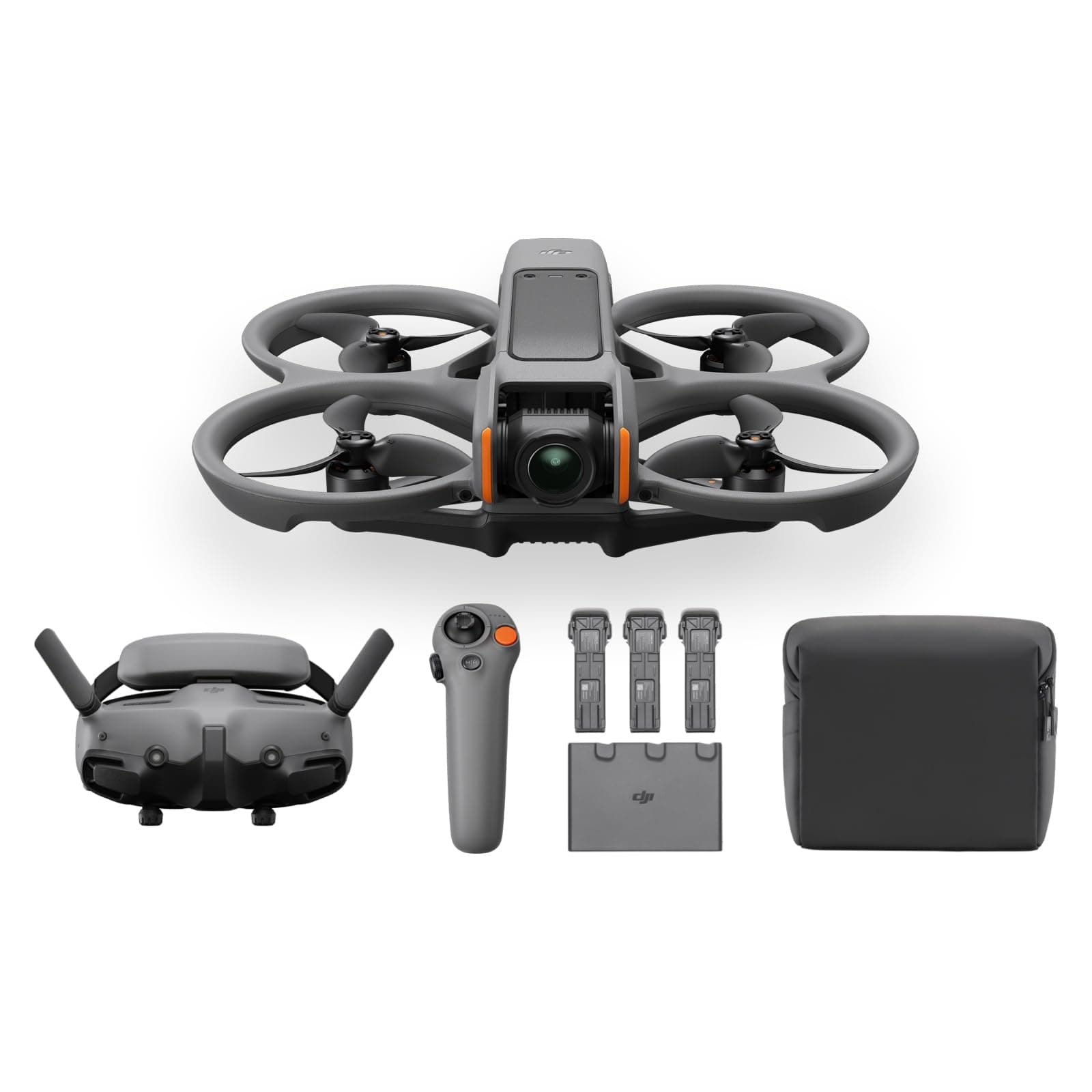 DJI Avata 2 Fly More Combo (3 x Batteries) Camera Drone with 4K Camera, VR Drone, FPV Drone, Max Flight Time 69 Minutes, One Push Acrobatic Flying, Integrated Propeller Guard, Supports Goggles 3 & RC