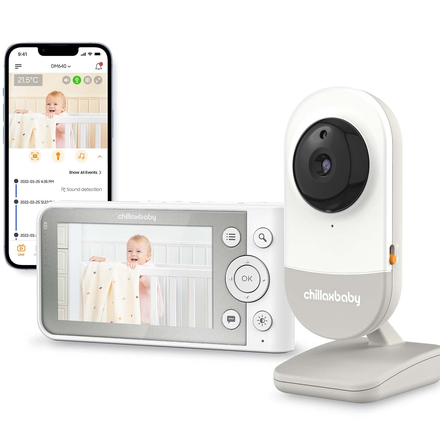 baby - Daily Baby-WiFi Streaming 2-Way Talk 4.3" Screen Baby Monitor with Secured HD Camera (720p)& Night Vision-Powered by 5GenCare