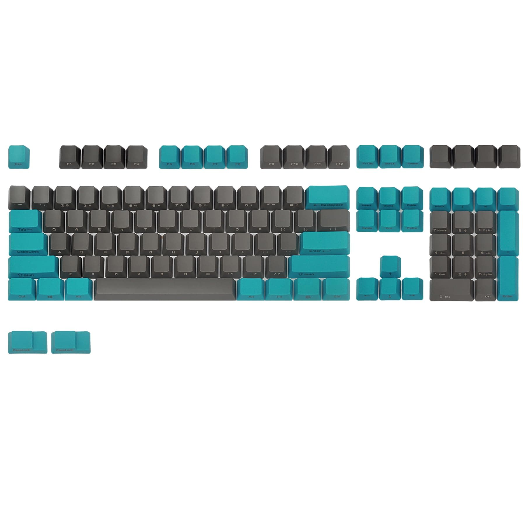 Happy BallsPBT Keycaps 109 Key Set Side/Front Print Cherry MX Key Caps with Keycaps Puller for Cherry 3000/ and other 87/104/108 MX Switches Mechanical Gaming Keyboard (Blue Gray Combo Side Printed)