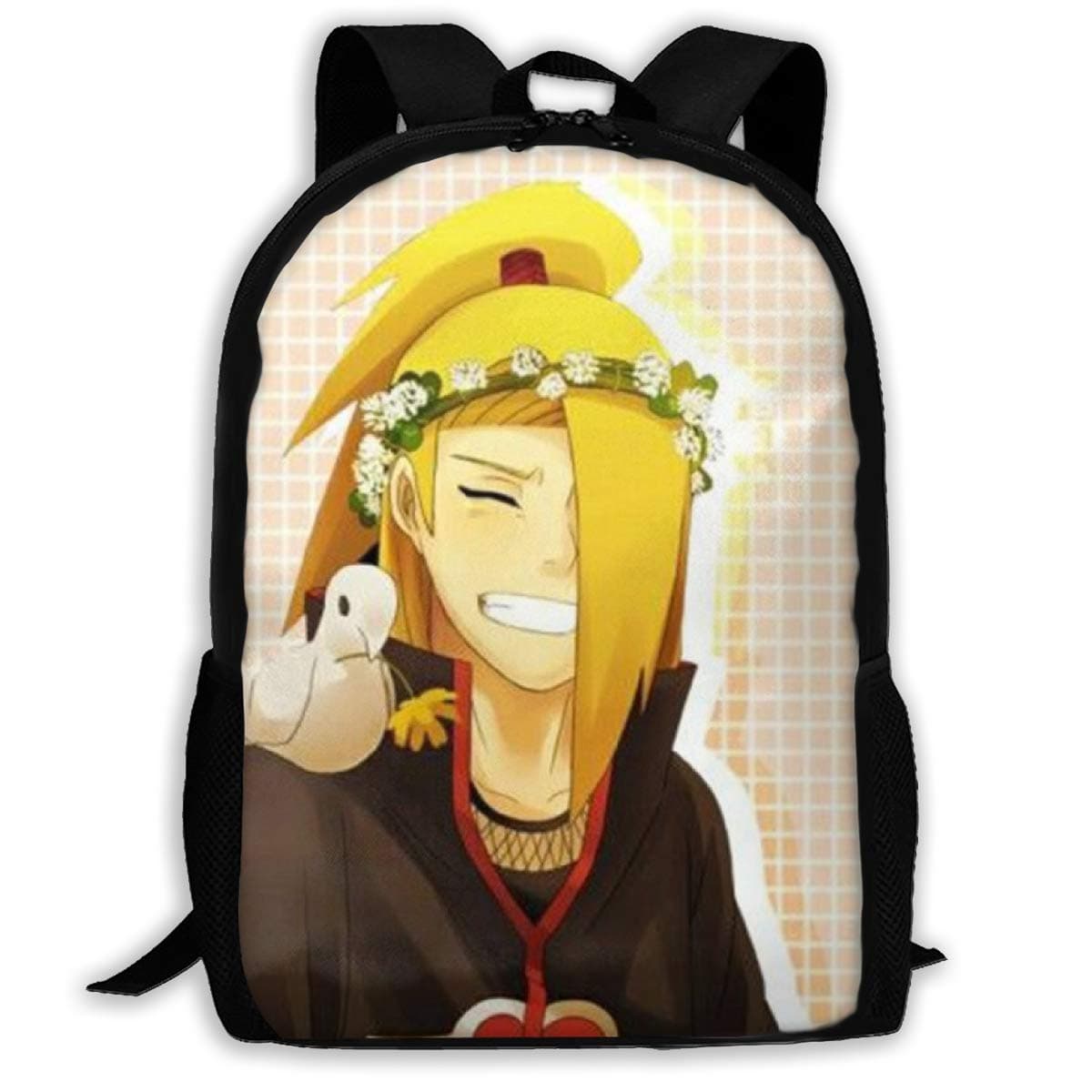 MPJTJGWZ Casual Backpack Cute Deidara Print Zipper School Bag Travel Daypack Backpack