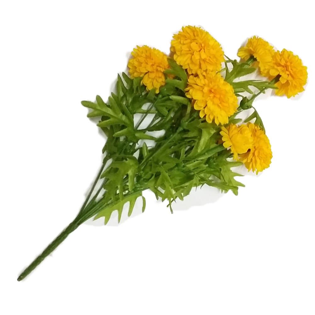 Yellow Marigold Flower Bunch, Artificial Flowers, Marigold Flowers, Yellow Flower, Marigold Yellow, Calendula officinalis Flowers/ 9 Head/. High 12 inches.
