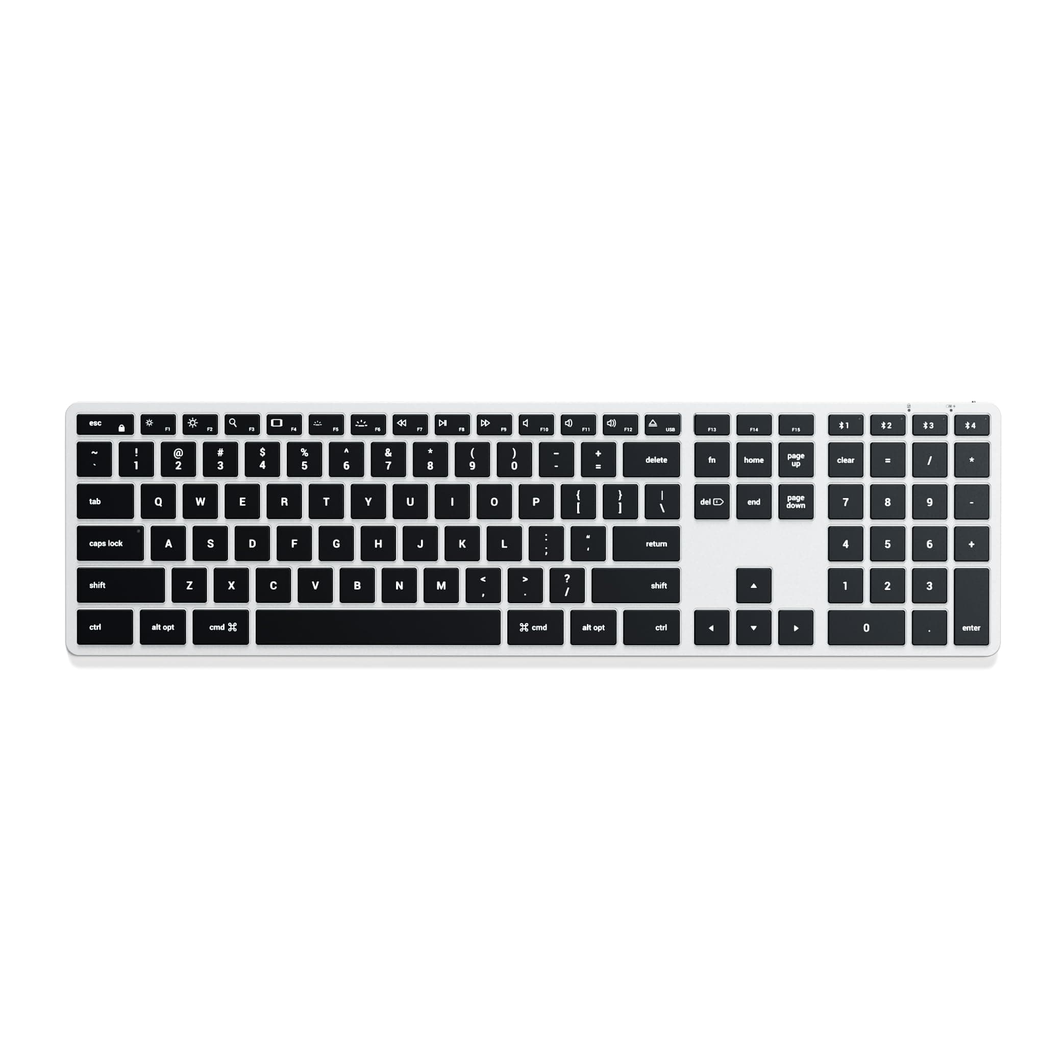 Satechi Slim X3 Bluetooth Backlit Keyboard for Mac, Illuminated Keys & Multi-Device Sync, for MacBook Air/Pro M5/M4, iPad Air/Pro M5/M4/M3, iPad mini, Mac mini, iMac - Silver