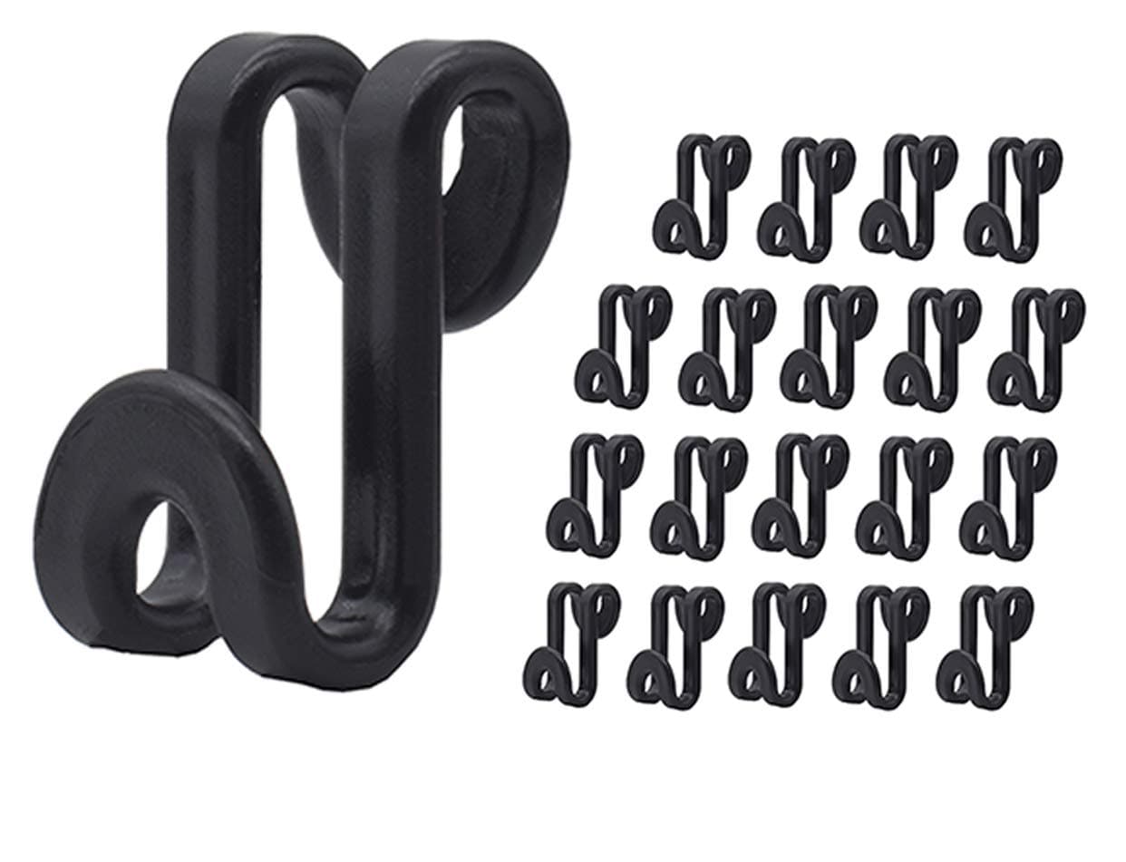60 Pcs Clothes Hanger Connector Hooks, for Velvet Huggable Hangers, Wooden Hangers, Heavy Duty Space Saving for Closet (Black,60)